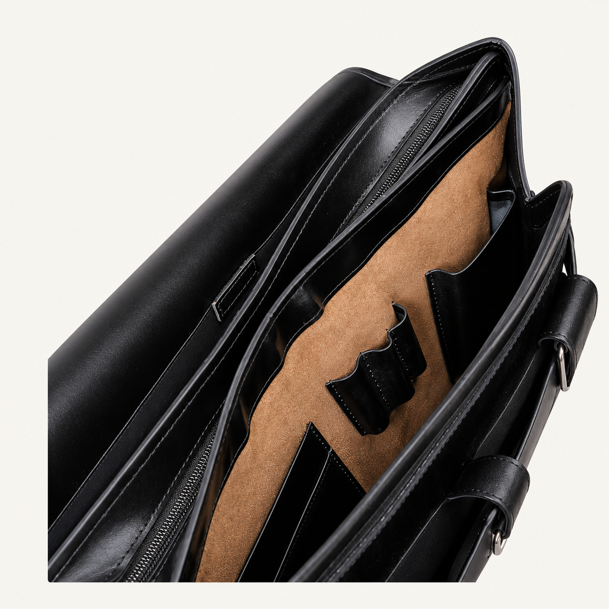 Men's Classic Black Leather Executive Briefcase – Premium Business Office Bag Gallery